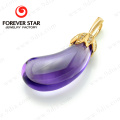 14k Gold Jewelry Rose Pendant Amethyst Jewelry Pendant